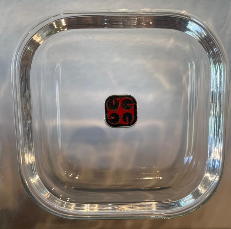 Ice Bucket Lucite with Shell and Fitted Lid, Chrome Plate Handle and