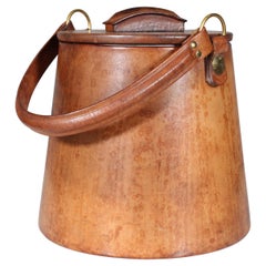 Vintage Ice Bucket Nature Leather, 1960s