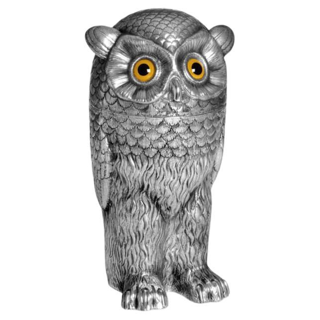 Seau à glace Hibou en argent sterling fabriqué à la main par Alcino Silversmith 1902 en vente