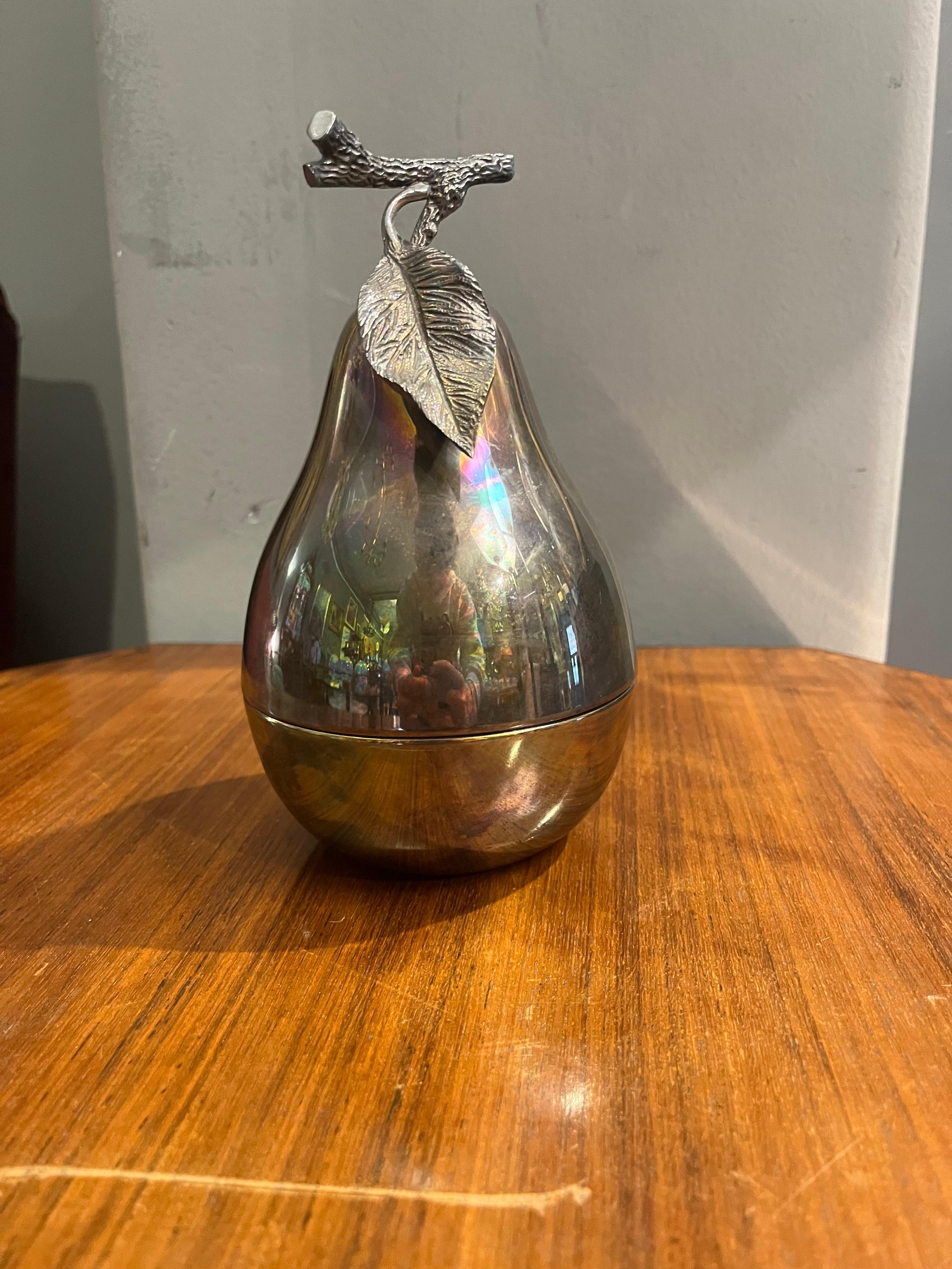 Cubo de hielo en forma de pera Barra de plata Teghini Late 20th Century en venta