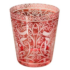 Ice Bucket, Red Crystal, Baroque Style, Contemporary, Czech Republic, In Stock