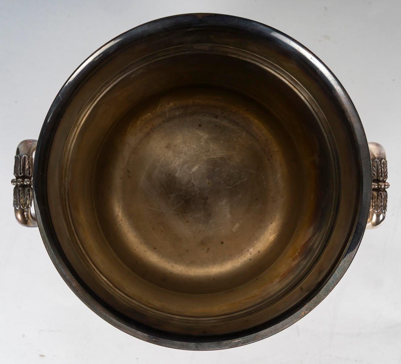 XX secolo Secchiello per il ghiaccio, metallo placcato argento, Maison Christofle, circa 1900. in vendita