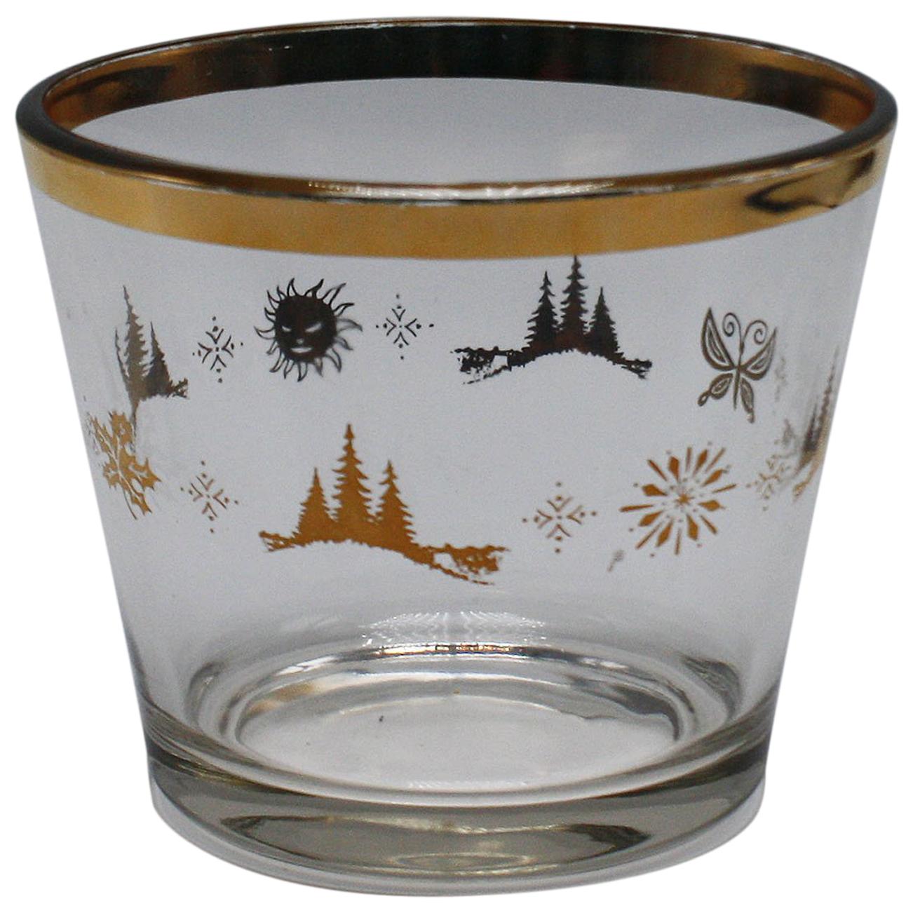 Ice Bucket with Four Season Gold Detailing, circa 1960