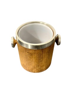 Ice Bucket with French Solid Silver mounts and an Opaline Glass Liner