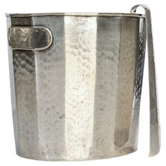 Ice Bucket with tongs, Cassetti Silversmiths, Florence 1968