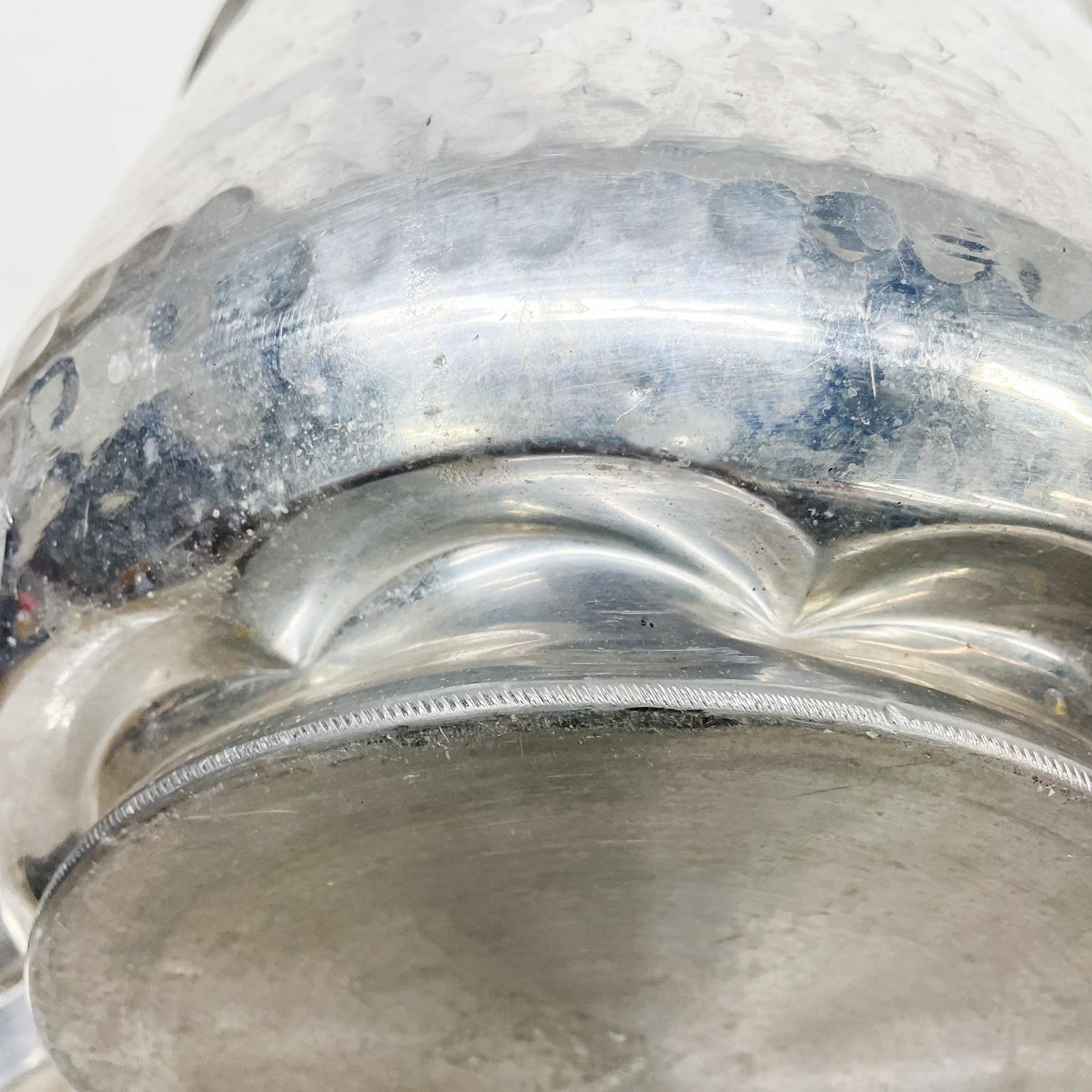 Ice Bucket XL Italy Hammered Aluminum Vintage Mid-Century Modern 5