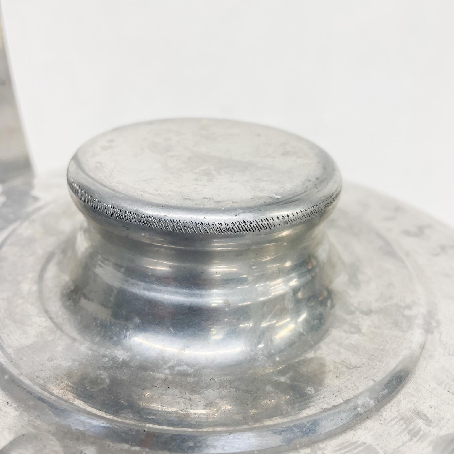 Ice Bucket XL Italy Hammered Aluminum Vintage Mid-Century Modern In Fair Condition In Chula Vista, CA