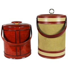 Ice Buckets Signed George Briard Burnt Orange Vinyl & Tan & Rust Your Choice