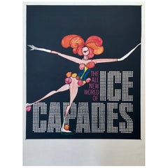 Ice Capades Entertainment Show Original Vintage Ice Skating Poster:: 1969