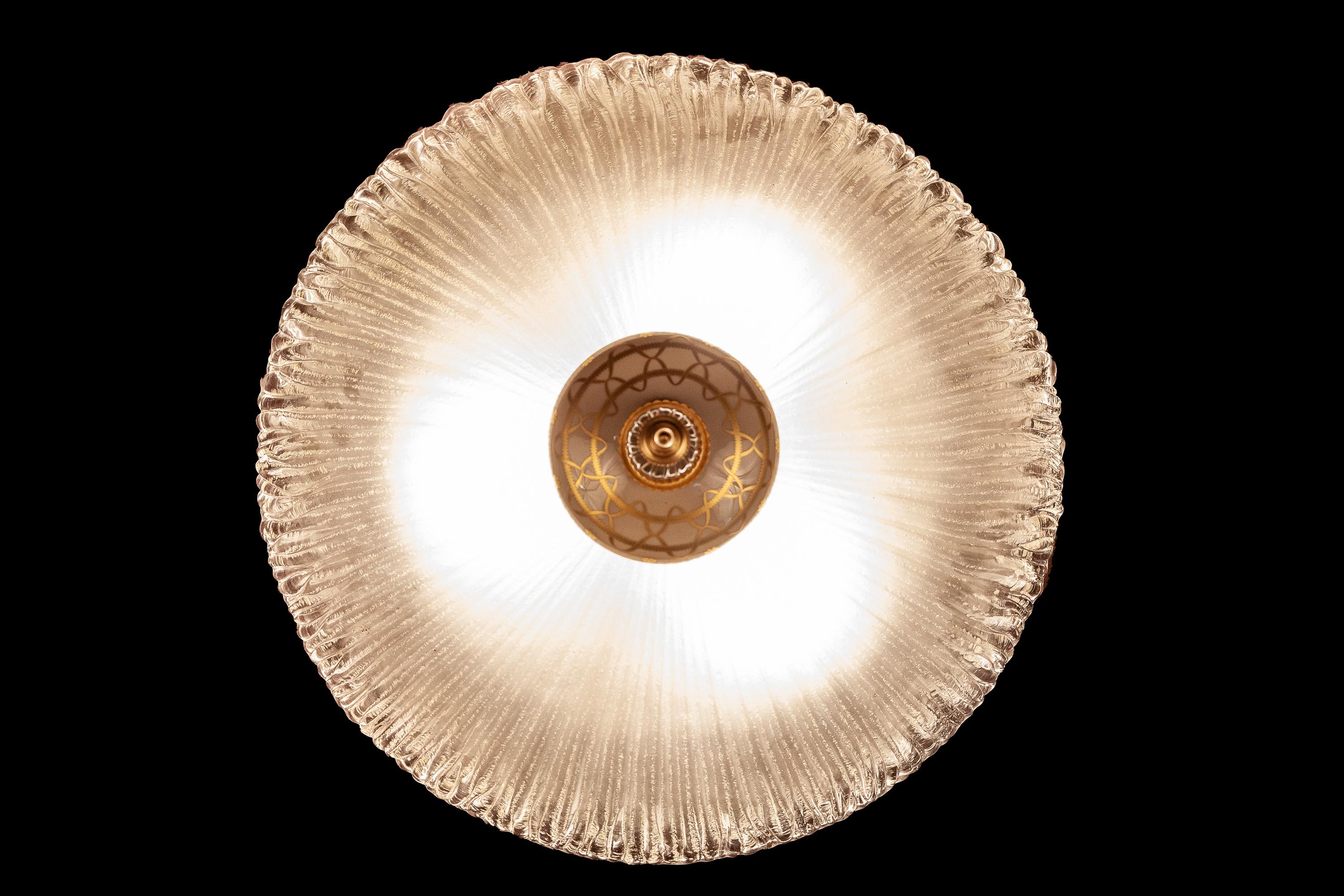 Ice Color Murano Glass Flush Mount or Ceiling  by Barovier e Toso, 1950 1