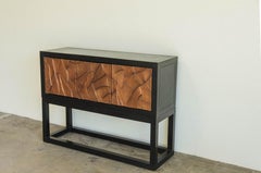 Ice Crackle Antique Copper 3 Door Cabinet on Stand by Robert Kuo