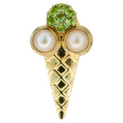 Colgante helado de oro de 14k