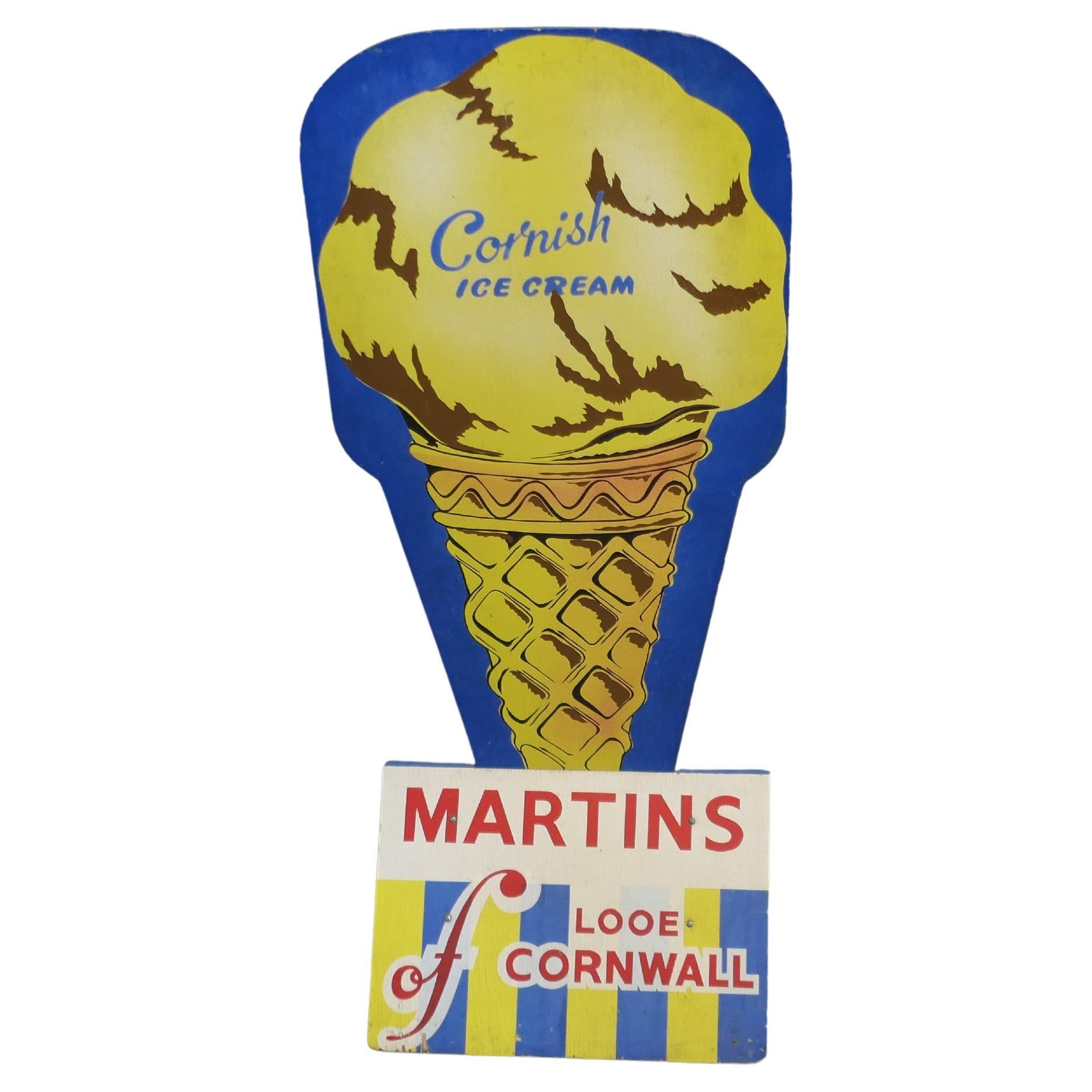Ice Cream Advertising Sign, Funky Quirky Nostalgic For Sale