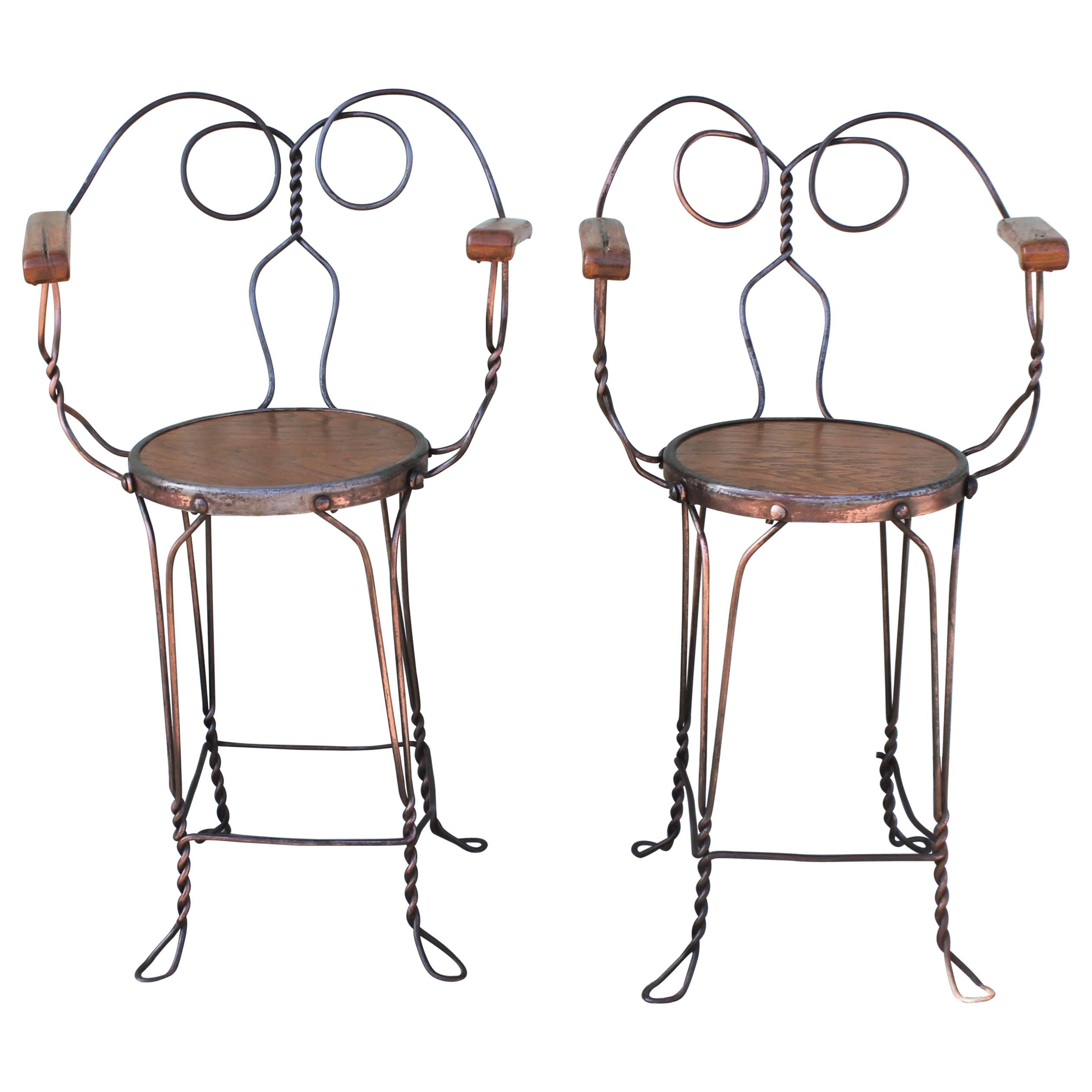 Vintage Ice Cream Parlor Chairs For Sale at 1stDibs