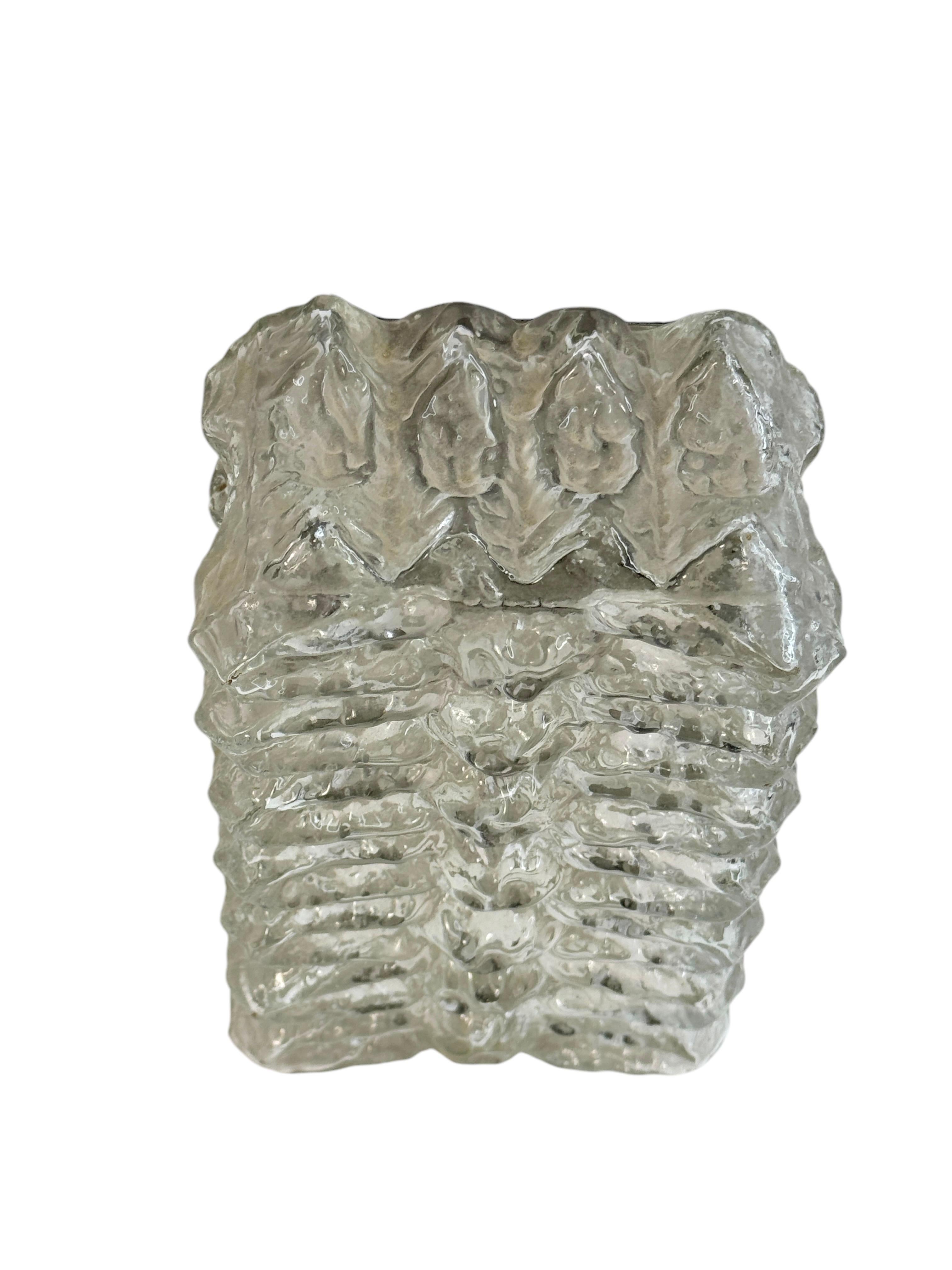 Eiskristall-Blockglas-Wandleuchter Vintage Deutsch, 1960er Jahre RZB Leuchten (Mitte des 20. Jahrhunderts) im Angebot