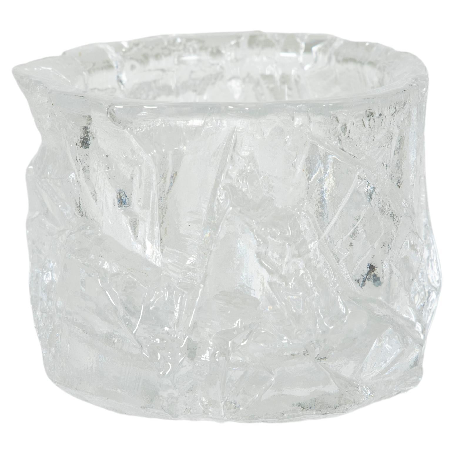 Ice Crystals Effect Trinket Bowl in Daum's Crystal, France