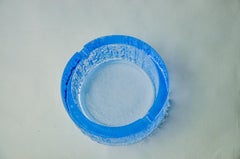 Ice cube ashtray by Antonio Imperatore, blue murano glass, Italy, 1970