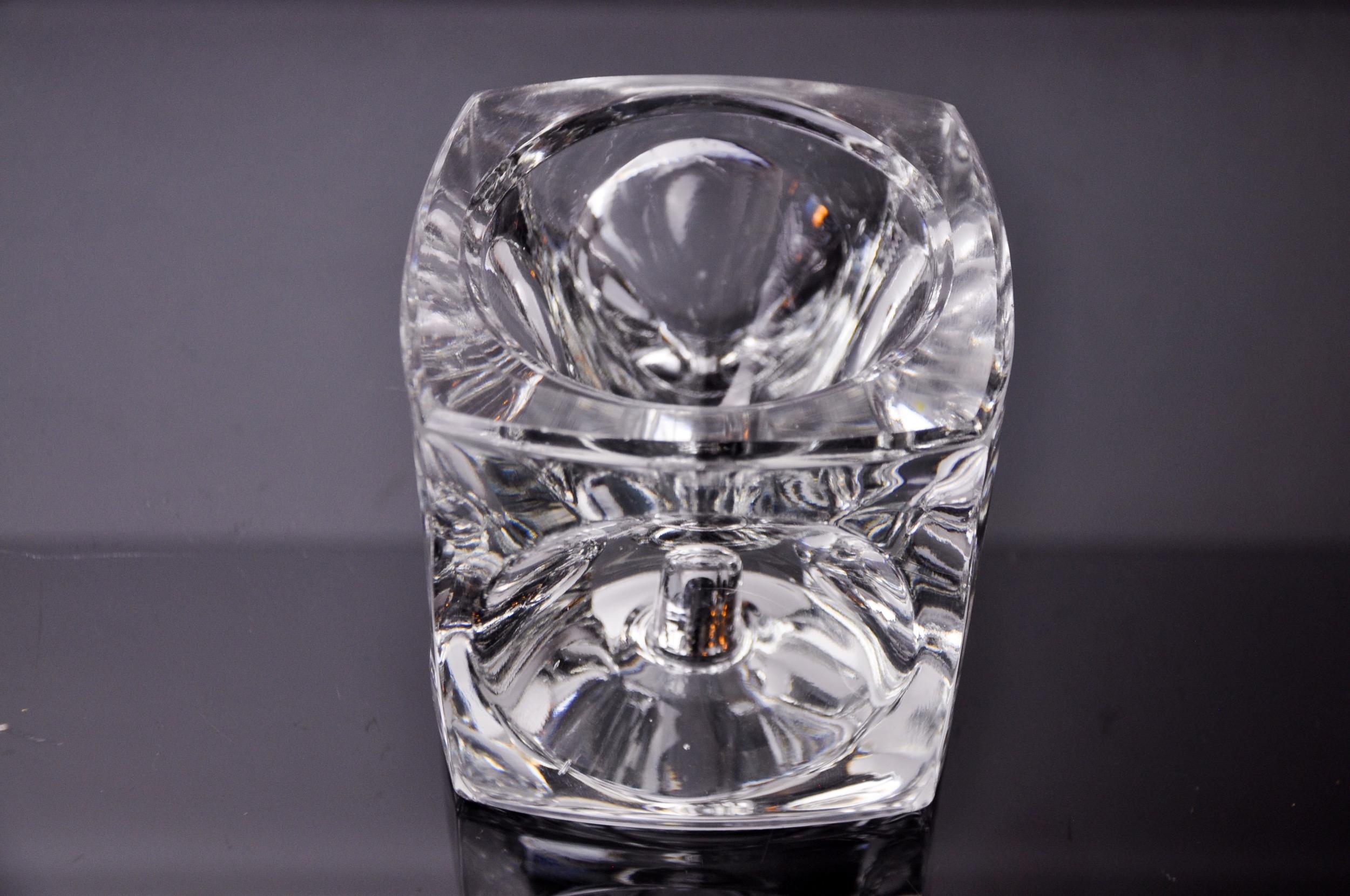 Crystal Ice cube candle holders by Peill & Putzler, Germany, 1970 For Sale