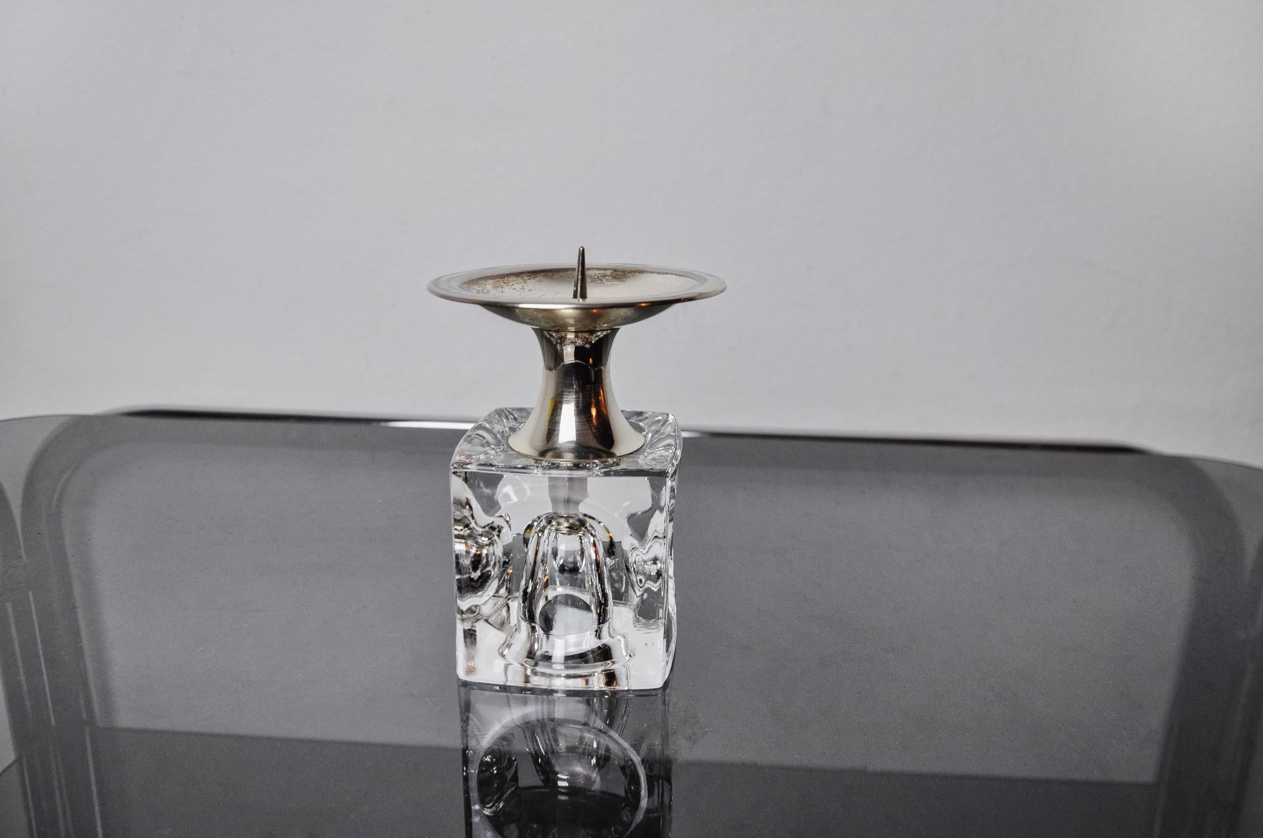 Late 20th Century Ice Cube Candlesticks by Peill & Putzler, Germany, 1970 For Sale