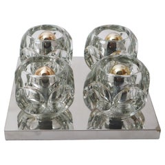 Vintage Ice Cube Glass Wall or Ceiling Lamp, Peill&Putzler, 1960s