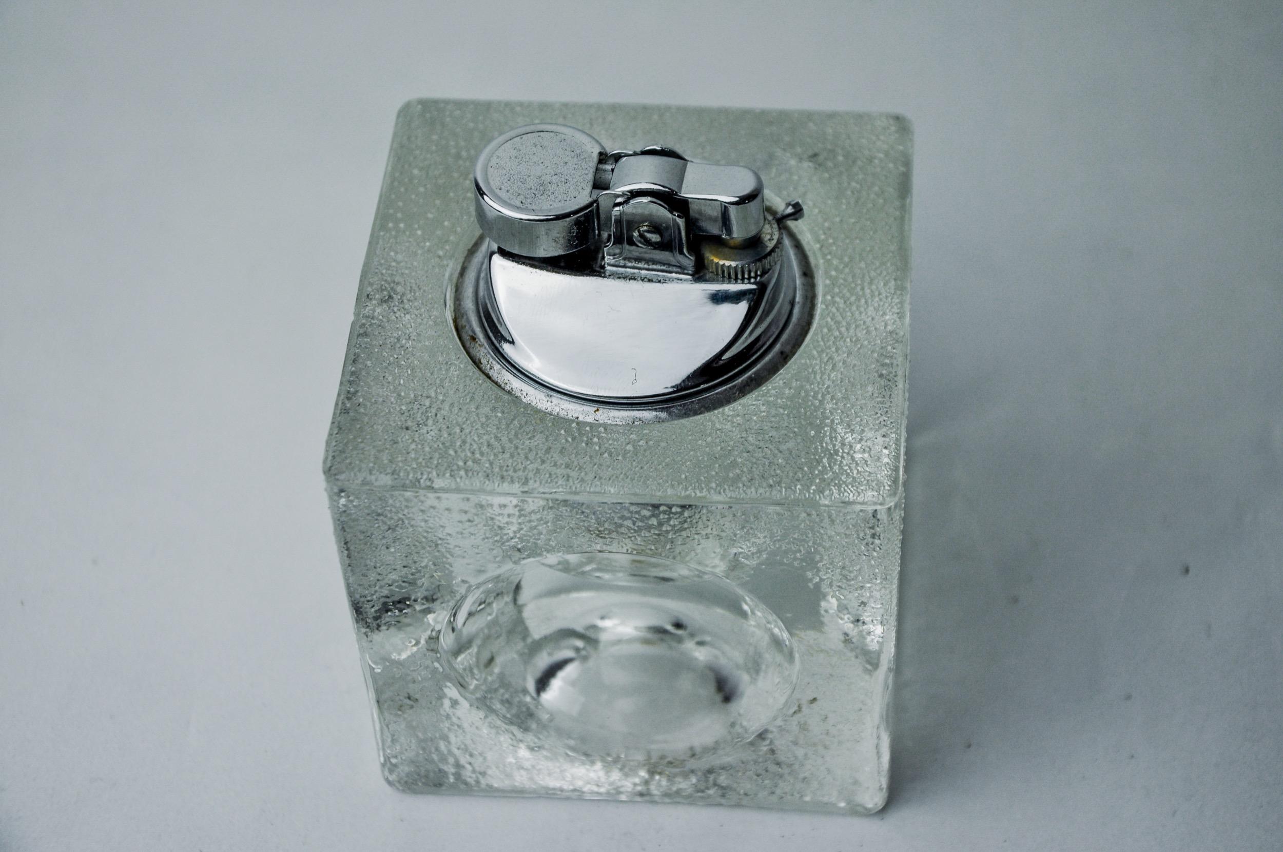 Italian Ice cube lighter by Antonio Imperatore, murano glass, Italy, 1970 For Sale