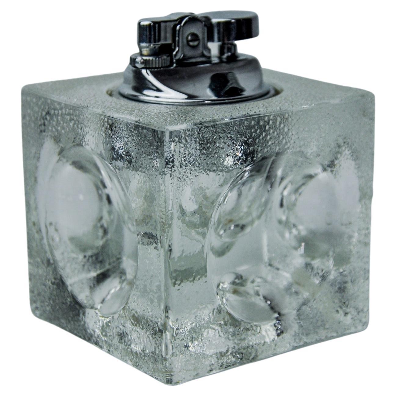 Ice cube lighter by Antonio Imperatore, murano glass, Italy, 1970 For Sale