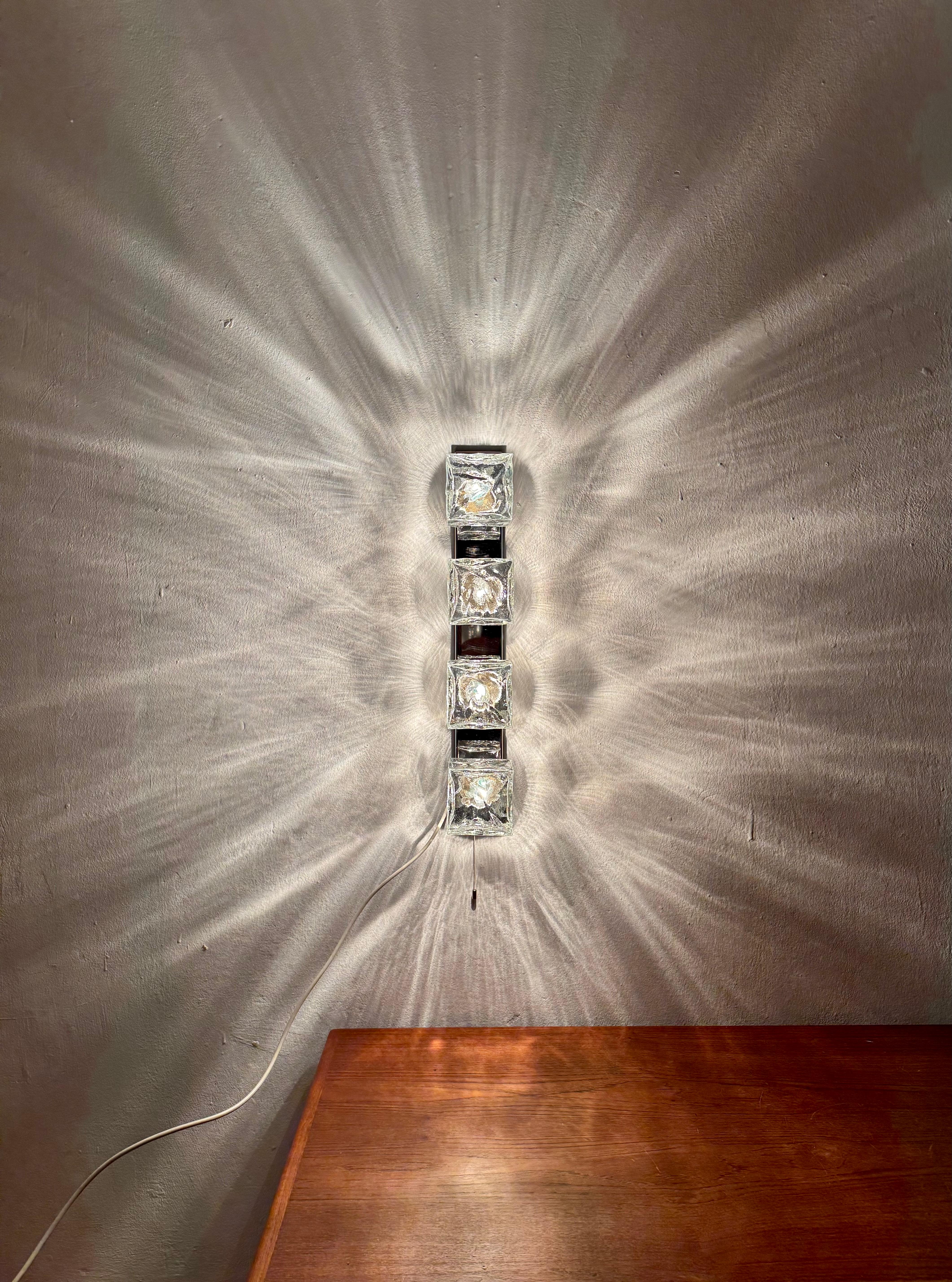 Ice Cube Wall Lamp or Flush Light by J.T. Kalmar For Sale 3