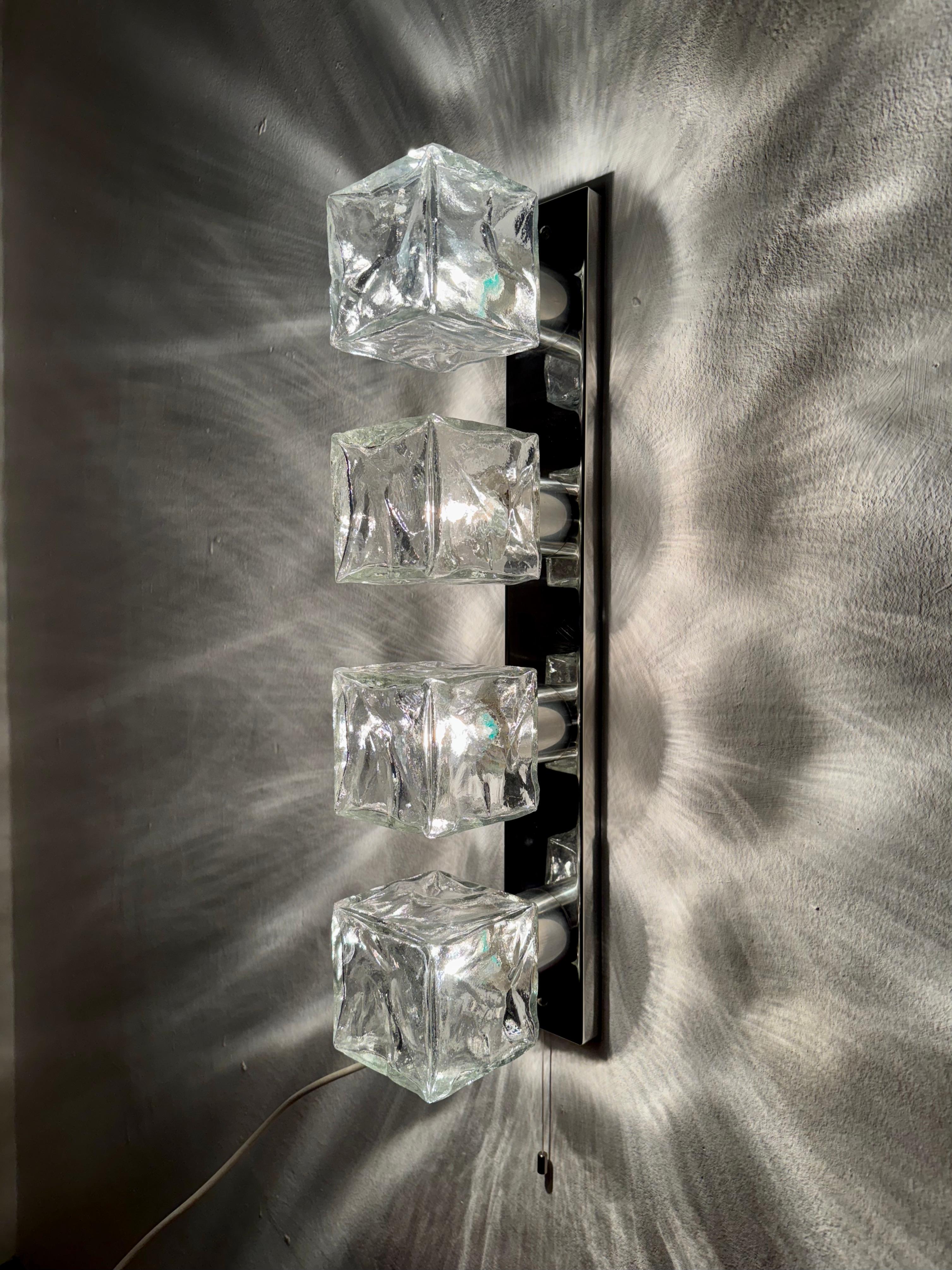 Ice Cube Wall Lamp or Flush Light by J.T. Kalmar For Sale 5