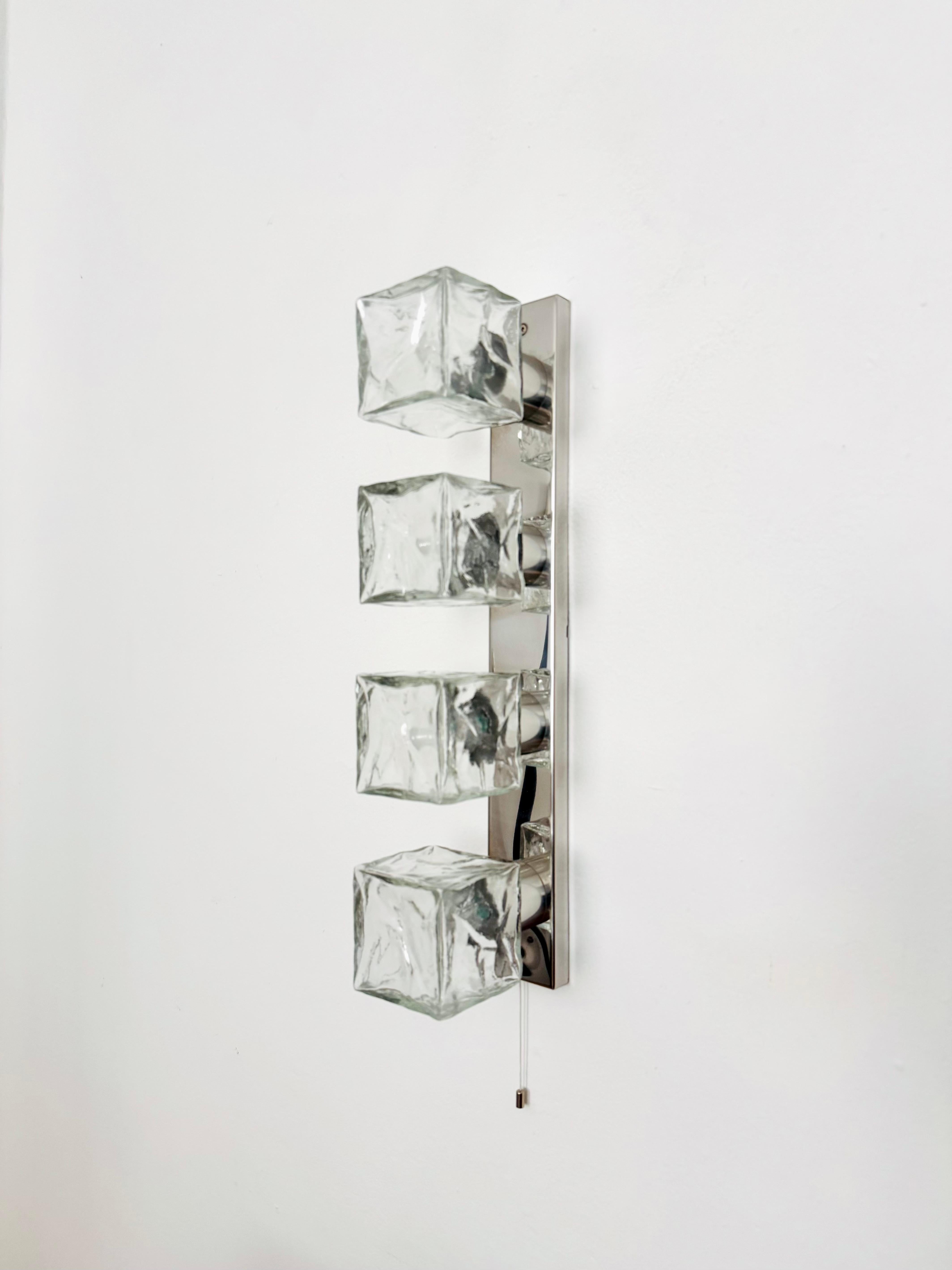 Mid-Century Modern Ice Cube Wall Lamp or Flush Light by J.T. Kalmar For Sale