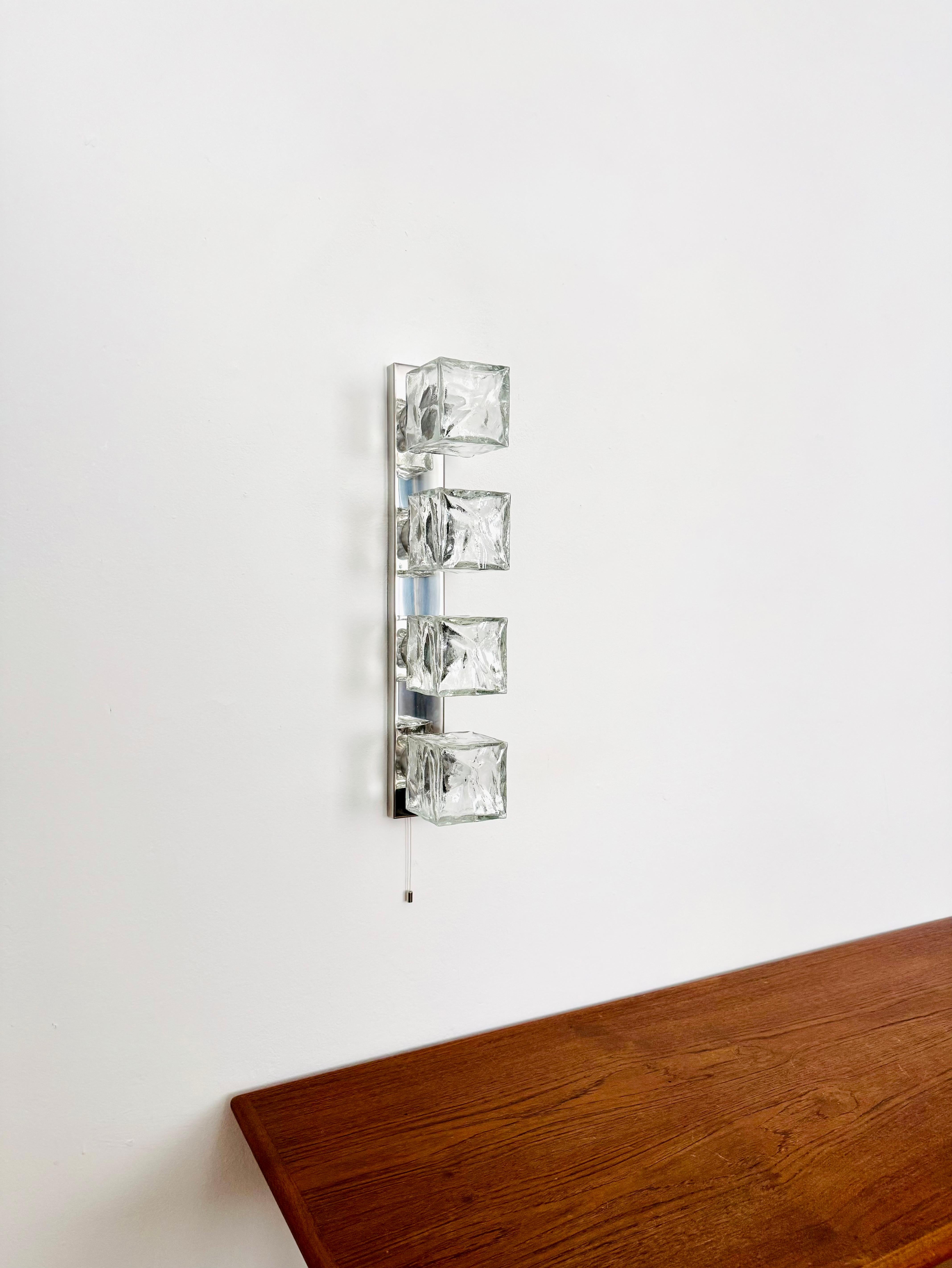 Austrian Ice Cube Wall Lamp or Flush Light by J.T. Kalmar For Sale