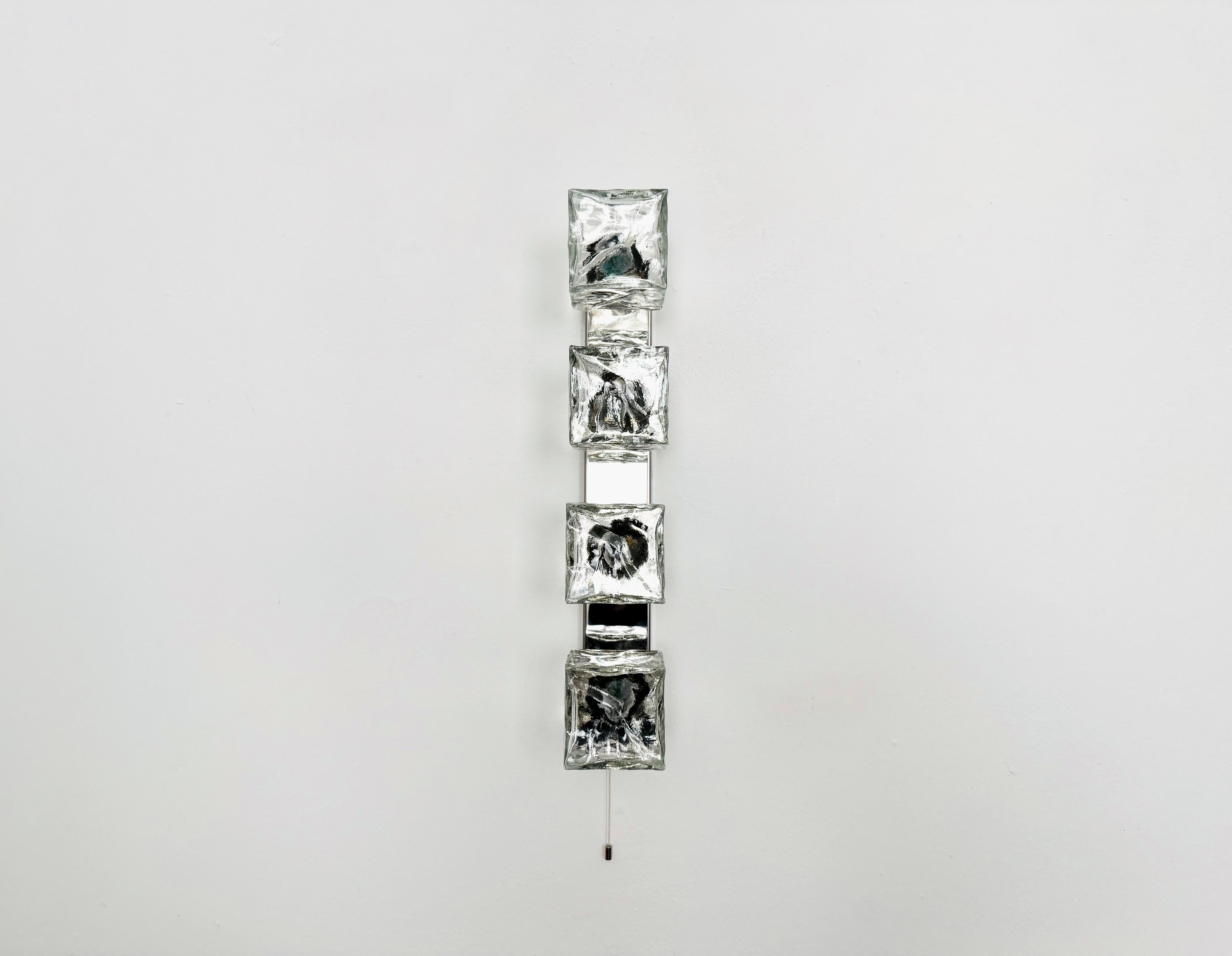 Metal Ice Cube Wall Lamp or Flush Light by J.T. Kalmar For Sale