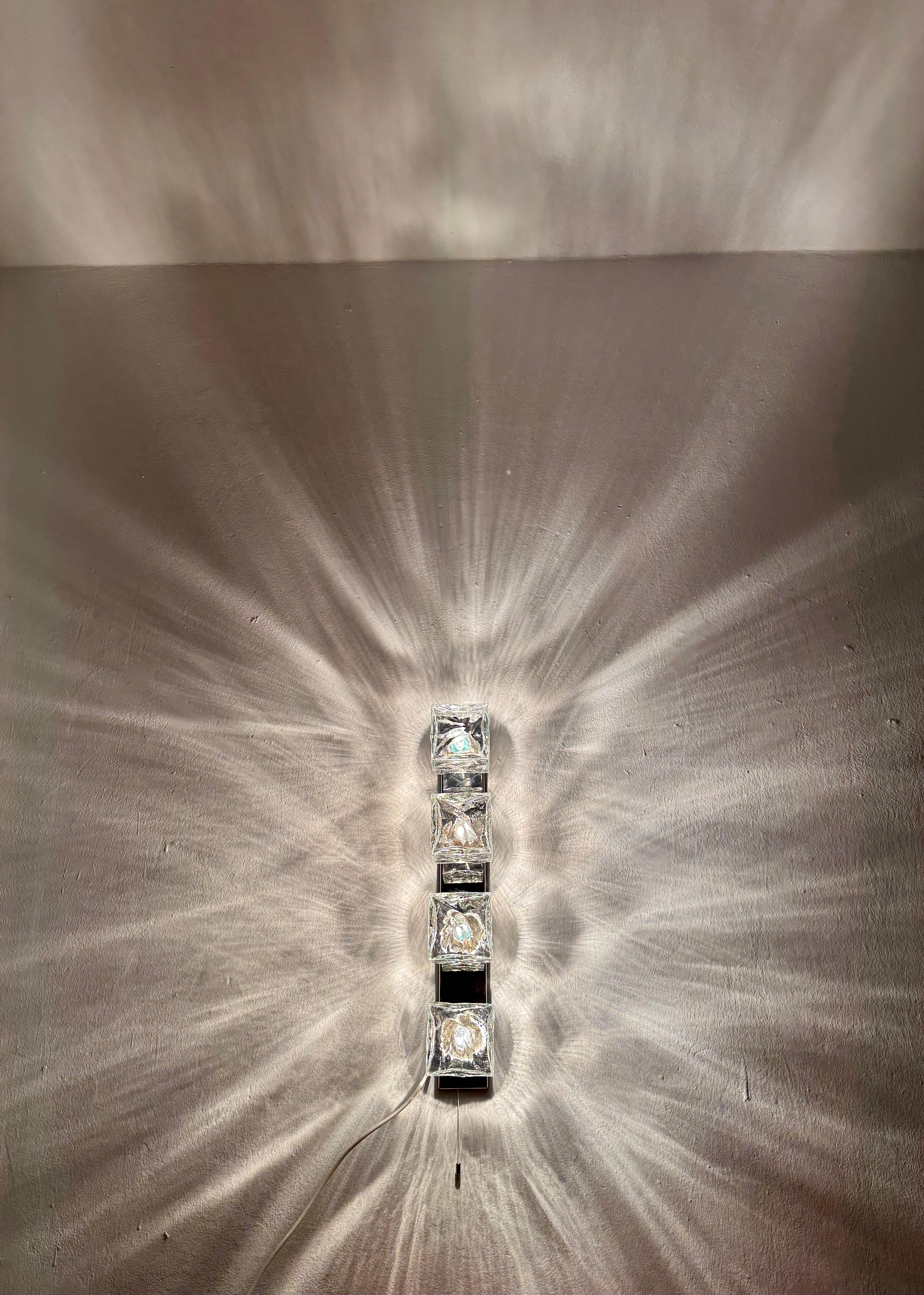 Ice Cube Wall Lamp or Flush Light by J.T. Kalmar For Sale 1