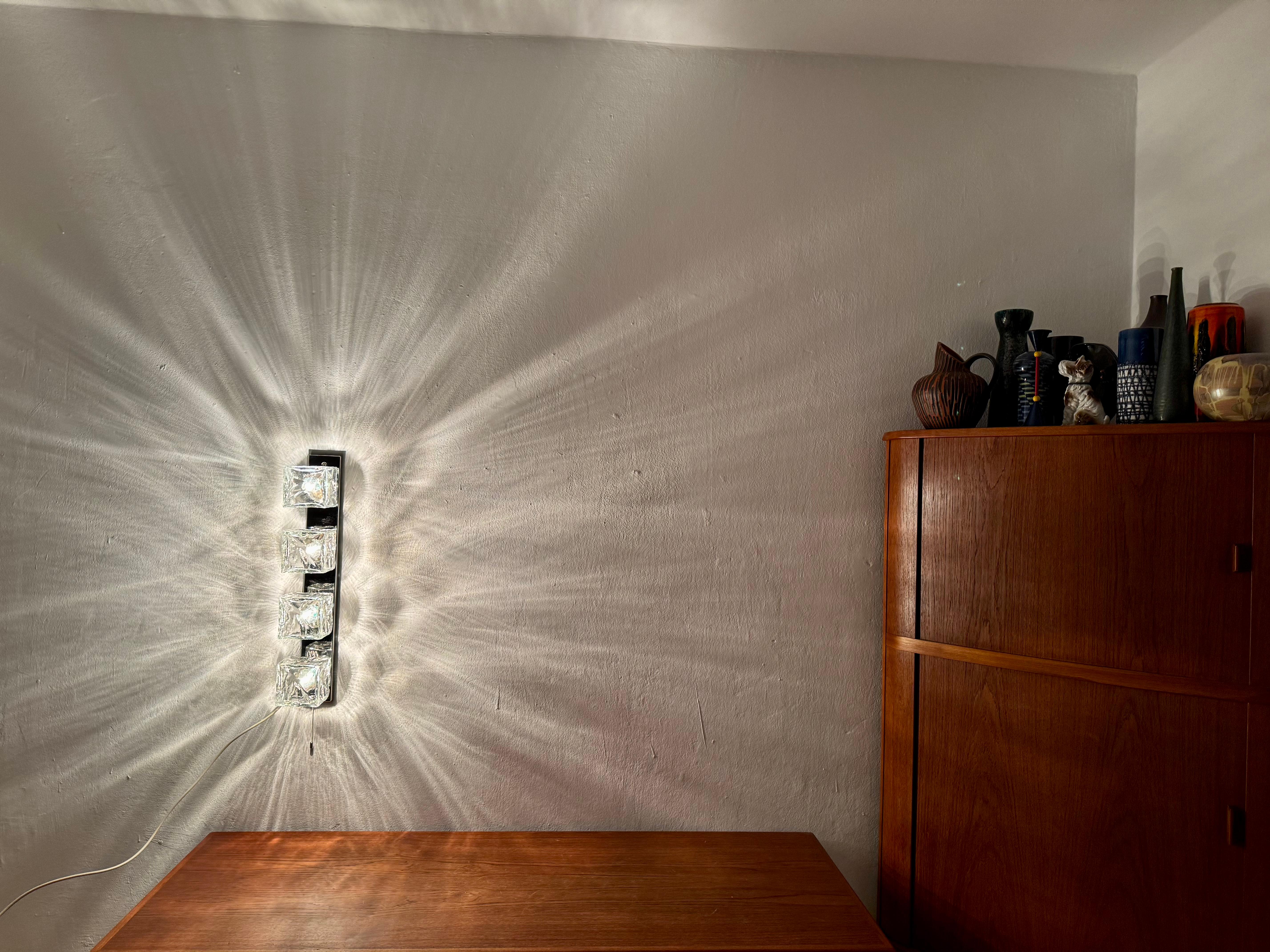 Ice Cube Wall Lamp or Flush Light by J.T. Kalmar For Sale 2