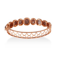 Ice Diamond Bangle Accented With Diamonds Made In 18k Rose Gold
