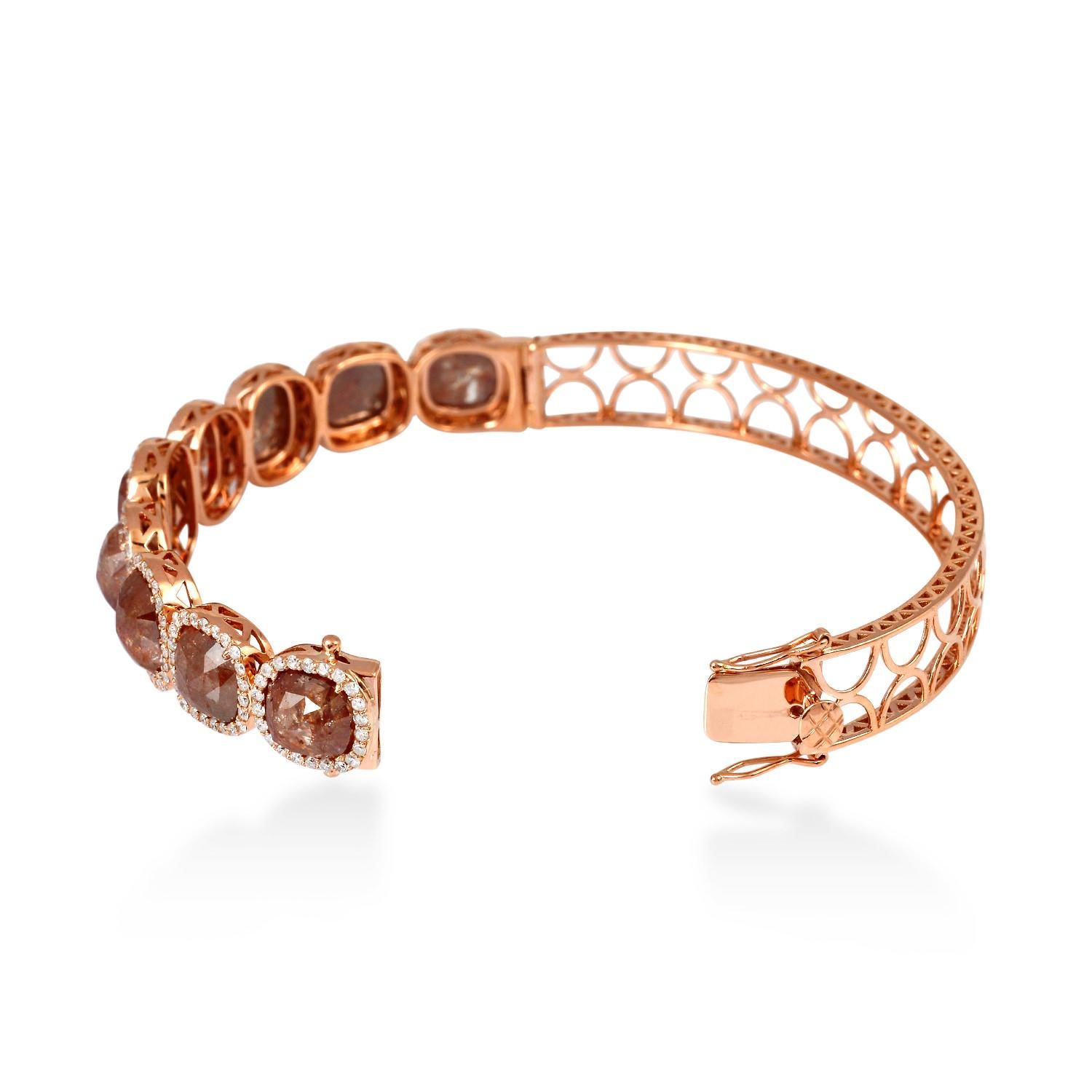 Artigiano Bracciale Ice Diamond con diamanti in oro rosa 18 carati in vendita
