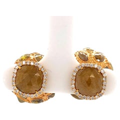 Ice Diamond Beads Earrings with Pave Diamonds Made in 18k Gold