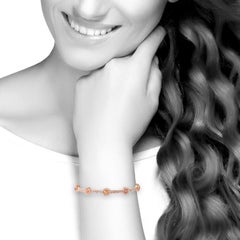 Pulsera de Diamantes Hielo Acentuada con Diamantes Fabricada en Oro Rosa de 18 K