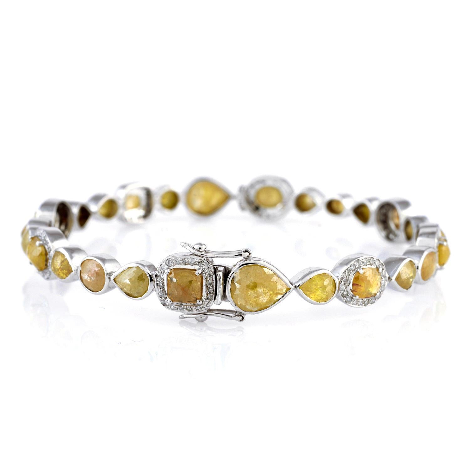 Artigiano Bracciale Ice Diamond con diamanti in oro bianco 18 carati in vendita