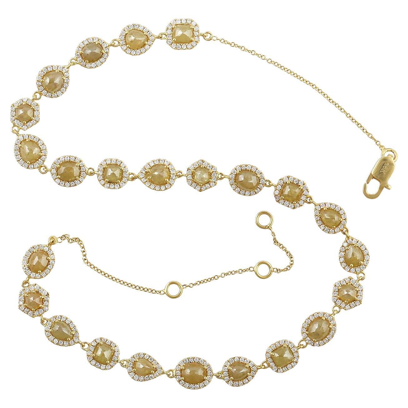 Ice Diamond Choker Necklace With Diamonds Made In 18k Yellow Gold