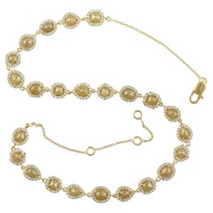 Ice Diamond Choker Necklace With Diamonds Made In 18k Yellow Gold