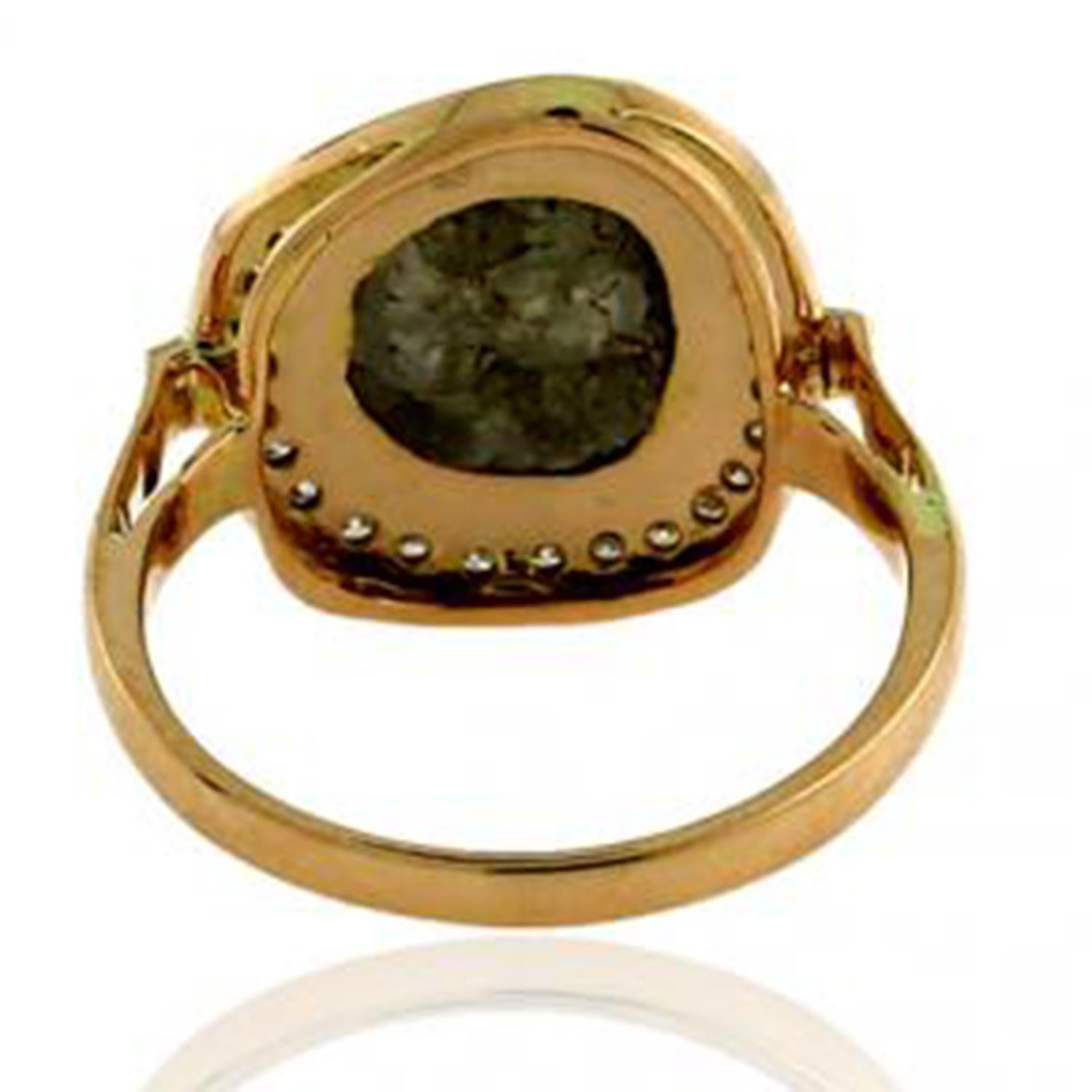 Roher Diamantring mit Diamanten aus 18 Karat Gold mit Diamanten (Zeitgenössisch) im Angebot