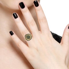 Rough Diamond Ring With Diamonds Made in 18k Gold