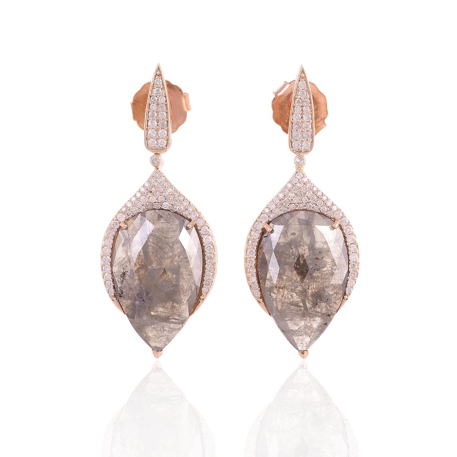 Eis-Diamant-Ohrring mit Pavé-Diamanten aus 18 Karat Roségold im Zustand „Neu“ im Angebot in New York, NY