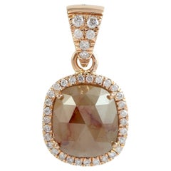 Minimaler Eis-Diamant-Anhänger mit weißen Diamanten aus 18 Karat Gold