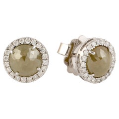 Minimale Eis-Diamant-Ohrstecker aus 18 Karat Weißgold