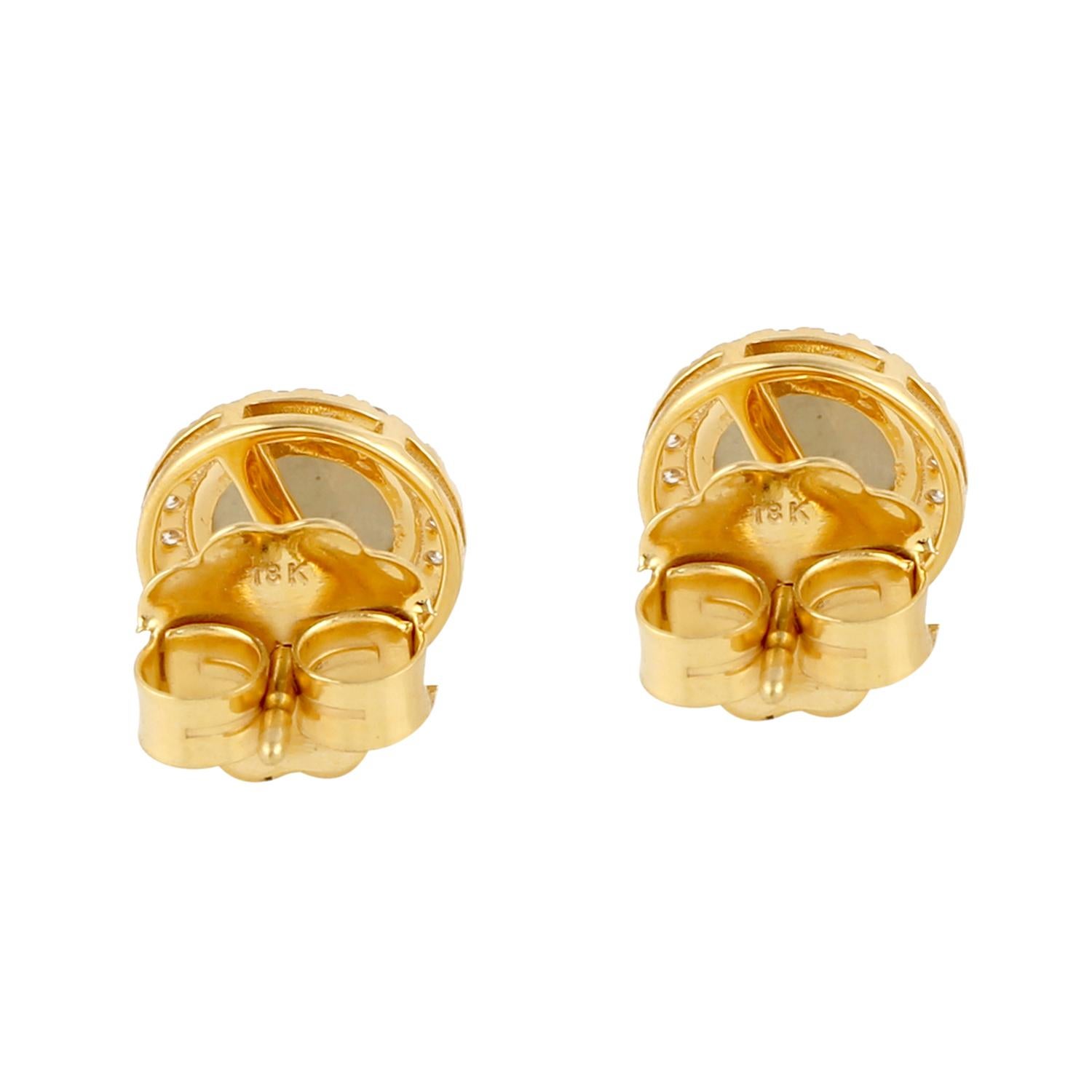 Artigiano Orecchini con diamante Ice Minimal in oro giallo 18 carati in vendita