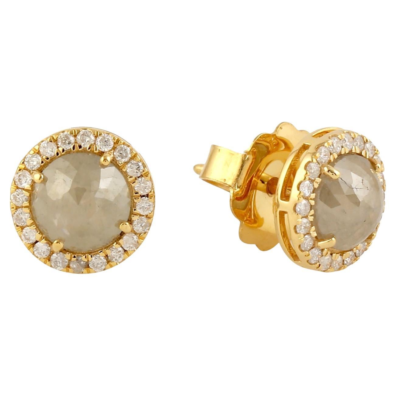 Ice Diamond Minimal Ohrstecker aus 18K Gelbgold