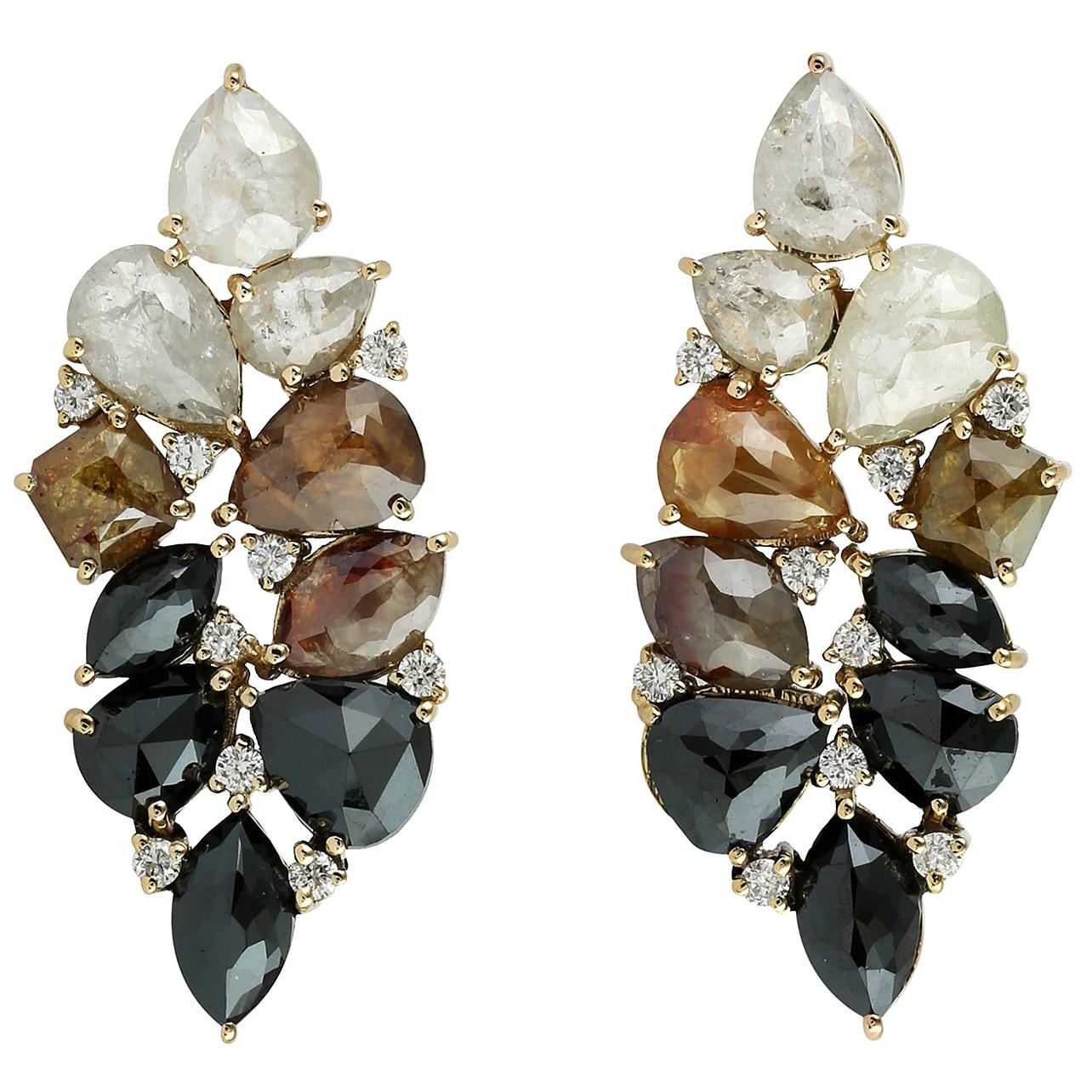 Pendientes "Ice Diamond Ombre" de Oro Amarillo de 18 Kilates en venta