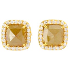 Pendientes de diamantes Ice con pavé de diamantes en oro amarillo de 18k