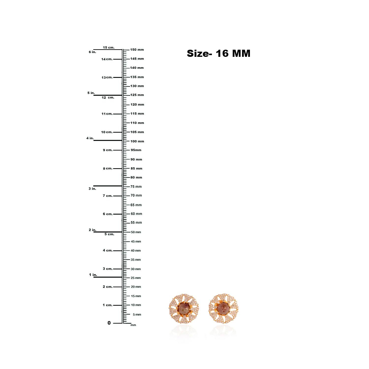Mixed Cut Ice Diamond Studs Earrings With Pave Diamonds Made In 18k Rose Gold For Sale